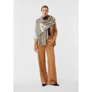 Fringed Patterned Scarf for Women COMMA image-6