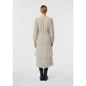 Women's Long Sleeve Polka Dot V-Neck Chiffon Midi Dress COMMA image-4