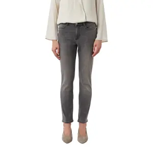 Mid-Rise Stretch Slim Jeans for Women COMMA image-2