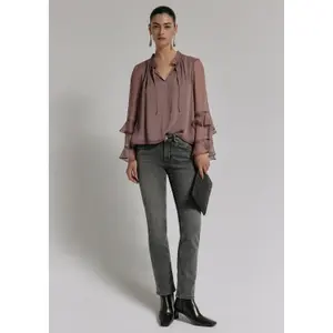 Mid-Rise Stretch Slim Jeans for Women COMMA image-6