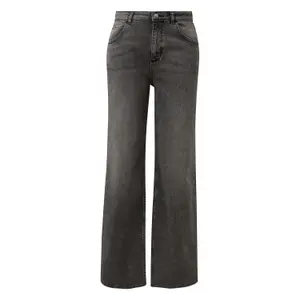 Women's Stretchy Wide Leg Jeans with Relaxed Wash COMMA image-0