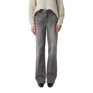 Women's Stretchy Wide Leg Jeans with Relaxed Wash COMMA image-2