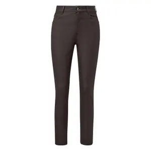 Women's Five-Pocket Slim Fit Coated Cotton Blend Trousers COMMA image-0