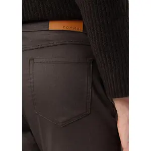Women's Five-Pocket Slim Fit Coated Cotton Blend Trousers COMMA image-3