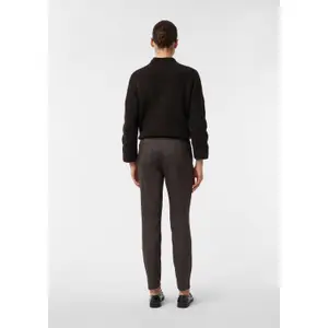 Women's Five-Pocket Slim Fit Coated Cotton Blend Trousers COMMA image-4