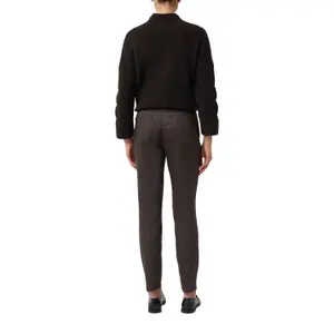 Women's Five-Pocket Slim Fit Coated Cotton Blend Trousers COMMA image-5