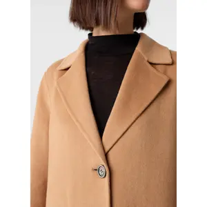 Long Reversible Coat in Mixed Wool with Patch Pockets for Women COMMA image-3