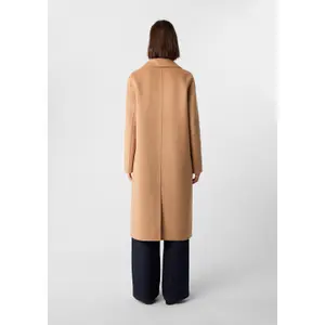 Long Reversible Coat in Mixed Wool with Patch Pockets for Women COMMA image-4
