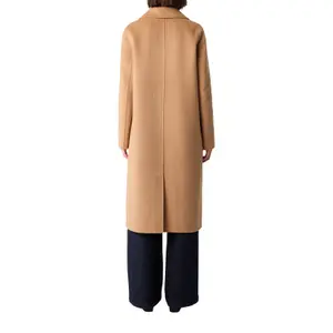 Long Reversible Coat in Mixed Wool with Patch Pockets for Women COMMA image-5