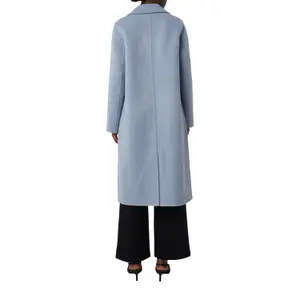Long Reversible Coat in Mixed Wool with Patch Pockets for Women COMMA image-3