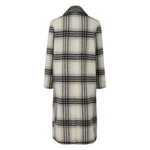 Women's Maxi Blazer Coat in Mixed Wool with Prince of Wales Pattern COMMA image-1