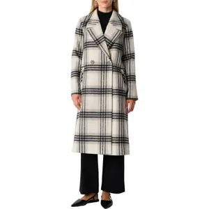 Women's Maxi Blazer Coat in Mixed Wool with Prince of Wales Pattern COMMA image-2