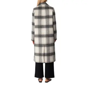 Women's Maxi Blazer Coat in Mixed Wool with Prince of Wales Pattern COMMA image-5