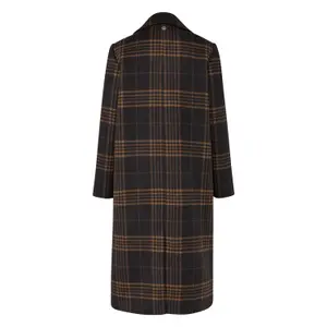 Women's Maxi Blazer Coat in Mixed Wool with Prince of Wales Pattern COMMA image-1