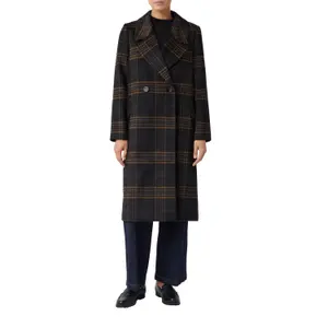 Women's Maxi Blazer Coat in Mixed Wool with Prince of Wales Pattern COMMA image-2