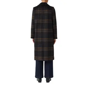 Women's Maxi Blazer Coat in Mixed Wool with Prince of Wales Pattern COMMA image-5