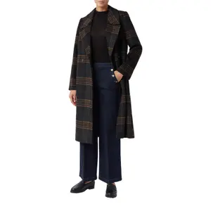 Women's Maxi Blazer Coat in Mixed Wool with Prince of Wales Pattern COMMA image-6