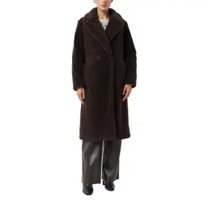 Sophisticated Double-Breasted Polyester Tailored Coat for Women COMMA image-2