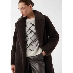 Sophisticated Double-Breasted Polyester Tailored Coat for Women COMMA image-3
