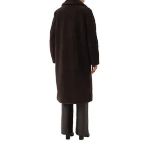 Sophisticated Double-Breasted Polyester Tailored Coat for Women COMMA image-5