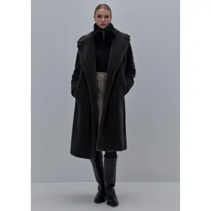 Sophisticated Double-Breasted Polyester Tailored Coat for Women COMMA image-6