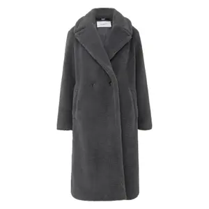 Sophisticated Double-Breasted Polyester Tailored Coat for Women COMMA image-0