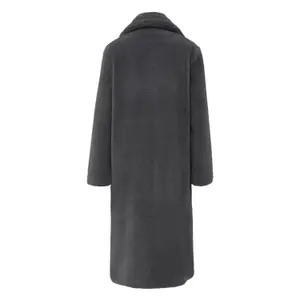 Sophisticated Double-Breasted Polyester Tailored Coat for Women COMMA image-1