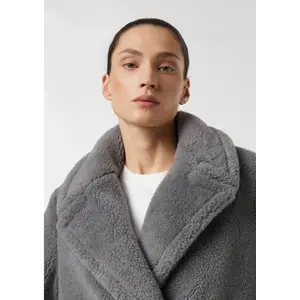 Sophisticated Double-Breasted Polyester Tailored Coat for Women COMMA image-3
