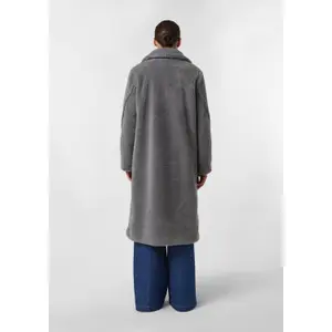 Sophisticated Double-Breasted Polyester Tailored Coat for Women COMMA image-4