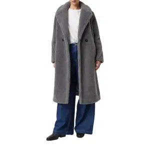 Sophisticated Double-Breasted Polyester Tailored Coat for Women COMMA image-6