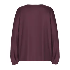 Women's Long Sleeve Satin Viscose Blouse with V-Neck and Pleats COMMA image-1