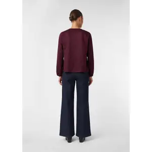 Women's Long Sleeve Satin Viscose Blouse with V-Neck and Pleats COMMA image-4