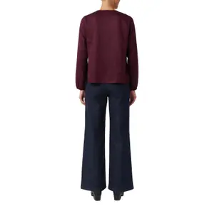 Women's Long Sleeve Satin Viscose Blouse with V-Neck and Pleats COMMA image-5