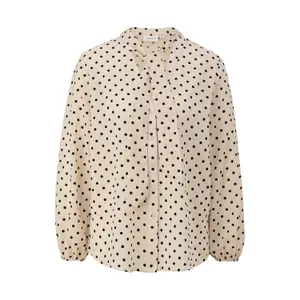 Semi-Transparent Polka Dot Long Sleeve Chiffon Blouse for Women COMMA image-0