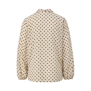 Semi-Transparent Polka Dot Long Sleeve Chiffon Blouse for Women COMMA image-1