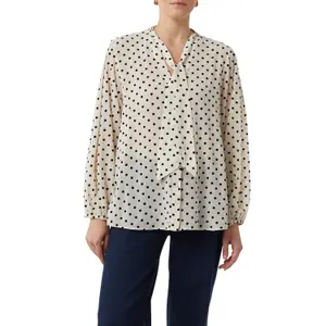 Semi-Transparent Polka Dot Long Sleeve Chiffon Blouse for Women COMMA image-2