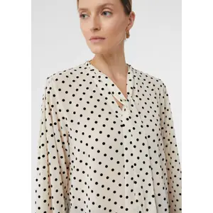 Semi-Transparent Polka Dot Long Sleeve Chiffon Blouse for Women COMMA image-3