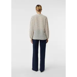 Semi-Transparent Polka Dot Long Sleeve Chiffon Blouse for Women COMMA image-4