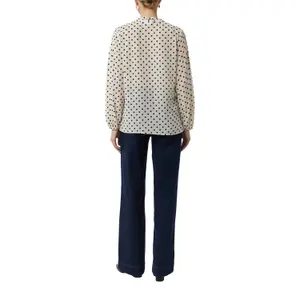 Semi-Transparent Polka Dot Long Sleeve Chiffon Blouse for Women COMMA image-5