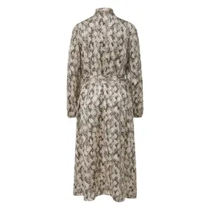 Women's Relaxed Fit Midi Shirt Dress with Long Sleeves and Elasticated Cuffs COMMA image-1