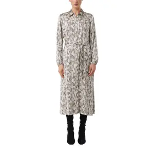 Women's Relaxed Fit Midi Shirt Dress with Long Sleeves and Elasticated Cuffs COMMA image-2