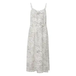 Women’s Adjustable Thin Strap Polka Dot Satin Midi Dress COMMA image-0