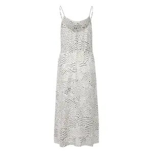 Women’s Adjustable Thin Strap Polka Dot Satin Midi Dress COMMA image-1