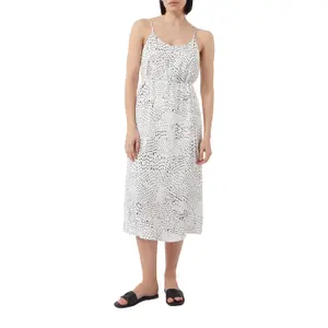 Women’s Adjustable Thin Strap Polka Dot Satin Midi Dress COMMA image-2
