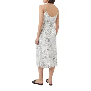 Women’s Adjustable Thin Strap Polka Dot Satin Midi Dress COMMA image-5