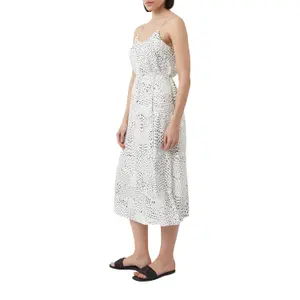 Women’s Adjustable Thin Strap Polka Dot Satin Midi Dress COMMA image-6