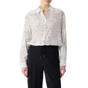 Women's Long Sleeve Printed All-Over Ramie Blouse COMMA image-2