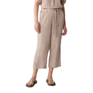 Women's Elastic Waist Fluid Short Trousers with Tied Belt COMMA image-2