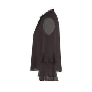 Structured Crepe Chiffon Blouse with Ruffles and Bell Sleeves Women COMMA image-6