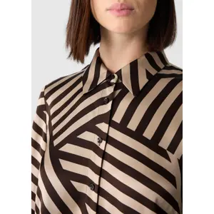 Women's Long Sleeve Satin Viscose Blouse with All-Over Print COMMA image-1